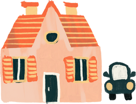 Handdrawn Chunky Two Chimney House